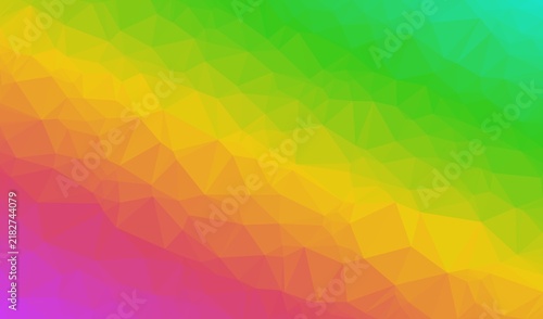 Rainbow spectrum low poly pattern with diagonal color bands provides a bright and cheerful backdrop for creative children themes and festive marketing.