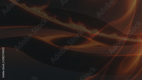 Abstract background with flowing golden waves and smooth dark curves