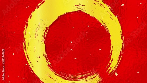 brush circle extra thick01 gold confetti gold fall pattern01 loop （aluminum01 red background）