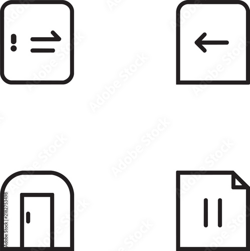 Minimalist Login and User Interface Line Icon Set Vector