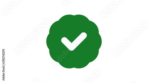 Verify animation. Green check mark icon symbolizing approval or confirmation.