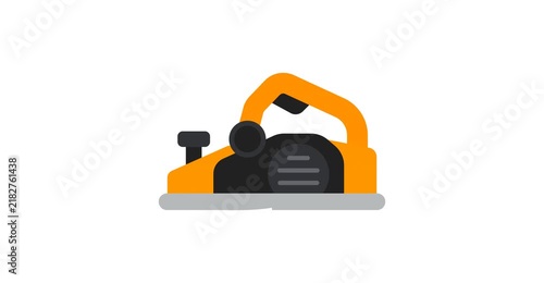 Planer Animation. Illustration of a power tool, resembling a hand planer, in a simple vector style.