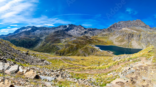 Konstfotografi View of the artificial lakes of Col de Nivolet