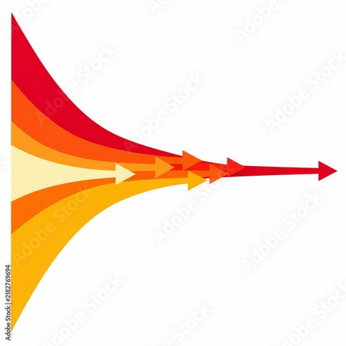 Colorful abstract arrow with gradient fan shape design