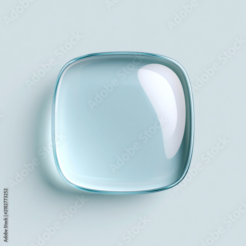 Glossy blue glass square buttons