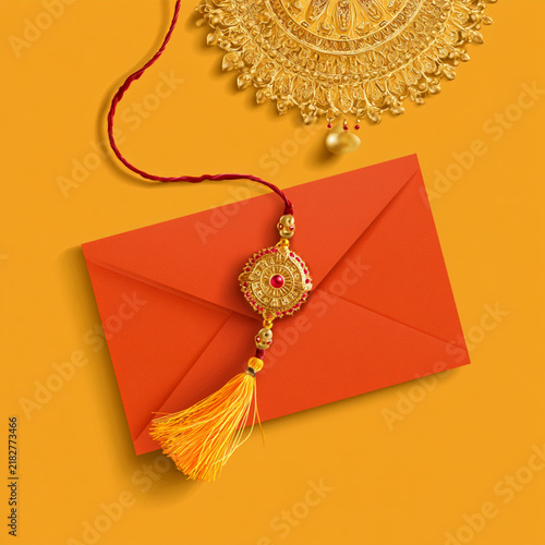 Elegant Rakhi festival invitation card layout
