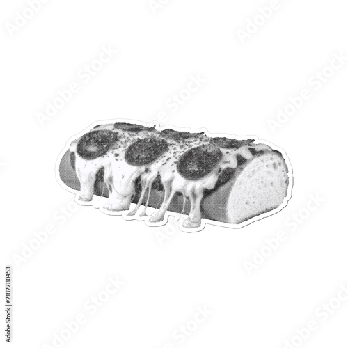 Fotografía Metallic Pizza Burrito Or Stromboli With A Unique Chrome Design