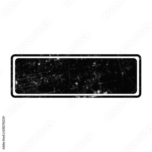 Black rectangular button with a distressed grunge texture isolated on transparent background