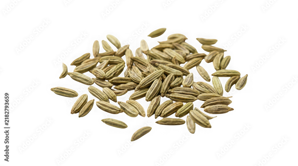 Obraz premium A pile of dried fennel seeds isolated on transparent background
