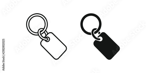 Key Chain Ring Icon Set For Access And Accessory Design