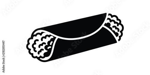 Burrito icon, mexican food vector illustration