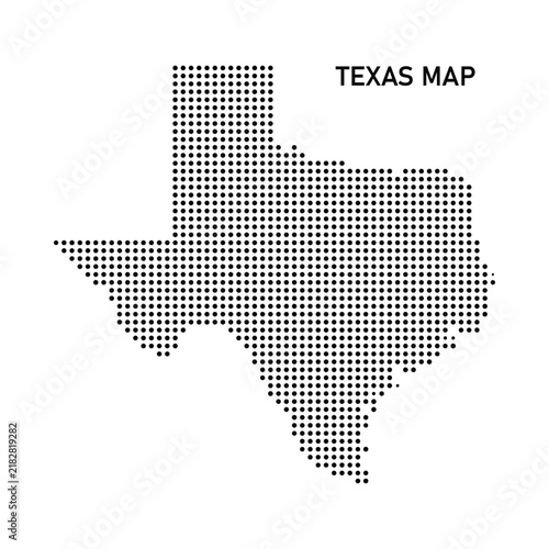 Texas map made of black dots
