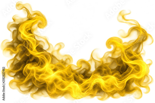 Realistic Golden Yellow Smoke Effect Isolated PNG