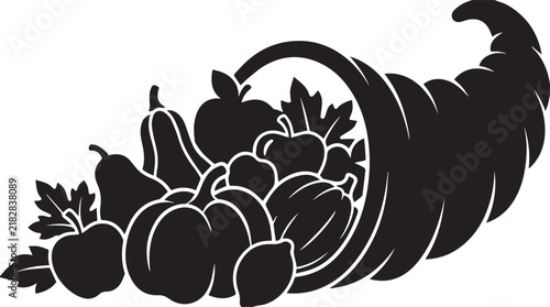 Cornucopia Harvest Thanksgiving Abundance Vector Icon