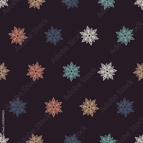Seamless Retro Snowflake Pattern Design