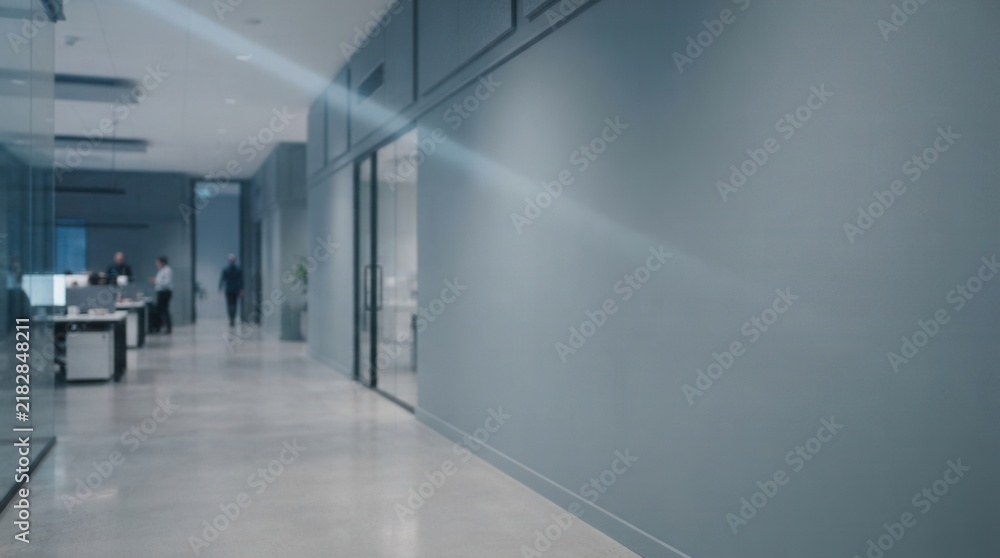 Fototapeta premium Modern office hallway with glass walls