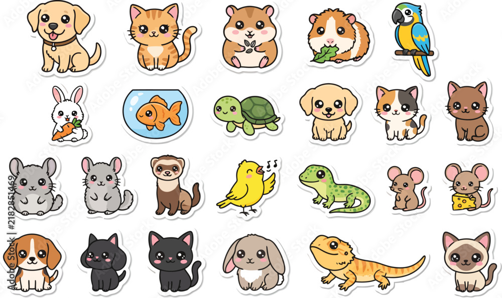 Obraz premium Adorable animal icons