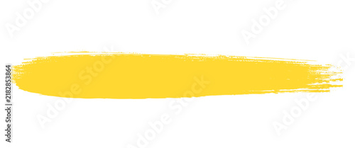 Yellow paint brush stroke, dry ink smear texture