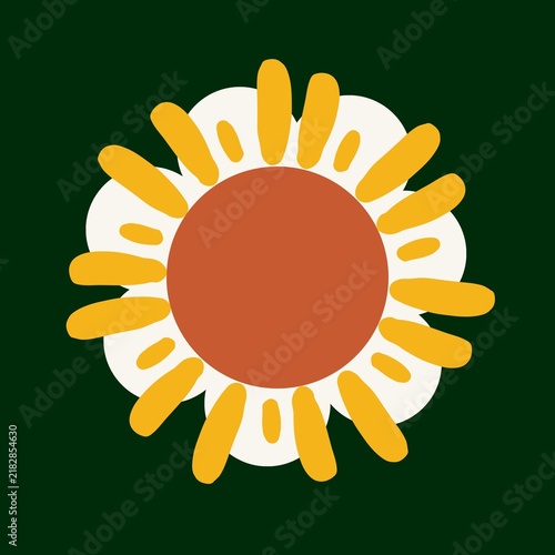 Minimalist Abstract Botanical Flower Design Asset