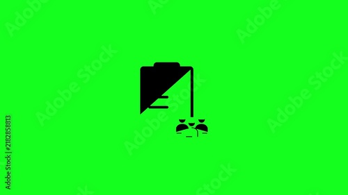 Clipboard Team Document Animated Icon Video Loop Isolated on Green Screen Chroma Key Background, Human Resources Management Symbol, Staff Evaluation, Motion Graphics, and UI Design