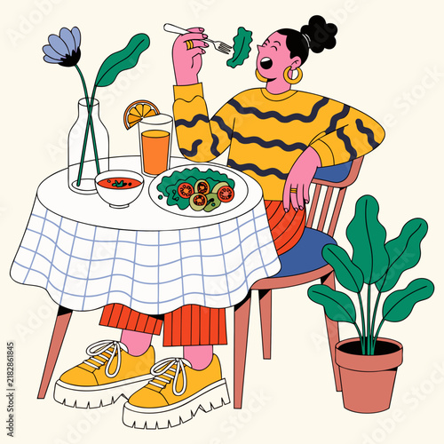 Vector Illustration of Healthy Eating and Balanced Nutrition