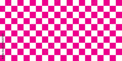 Pink and white checkered seamless background. Pink white graphic resource checkered pattern. Pink and white checkered background. Abstract geometric pattern in pink and white squares.