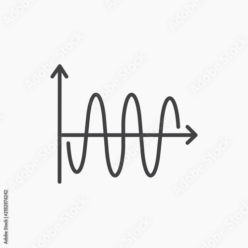 Принти на полотні Wave sine icon flat outline in black