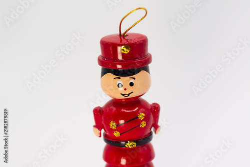 Obraz na plátne Nutcracker Christmas soldier on white background