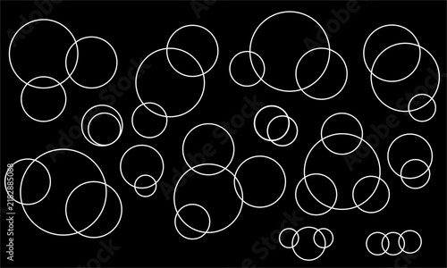 Abstract pattern of overlapping white circles