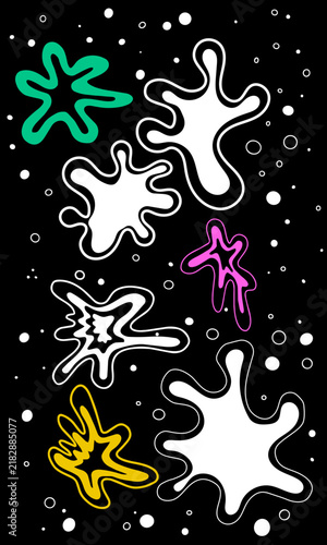 Abstract colorful paint splatters