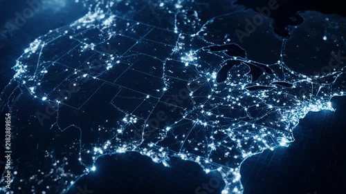 Earth at night glowing with city lights showing global connectivity during darkness