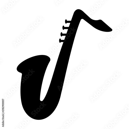 Принти на полотні Saxophone Icon Black Musical Instrument Symbol Isolated on White Background Mini