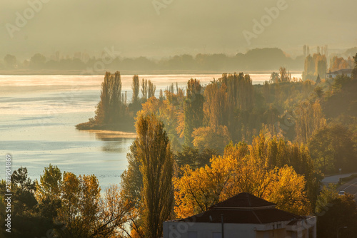 sunrise over the river