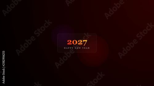 Dark gradient background with golden numbers reading twenty twenty seven and happy new year text. Suitable for festive greetings and holiday designs.