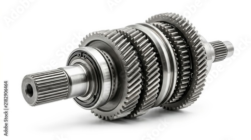 Detailed view of a car automatic transmission shaft and gearshift mechanism.