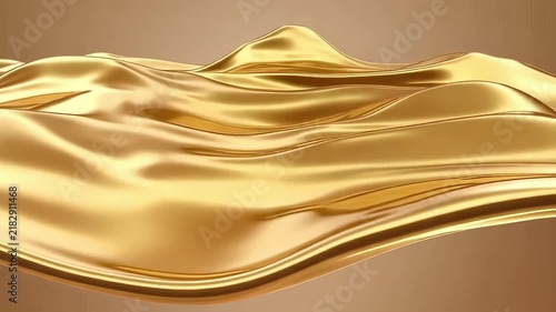 Shimmering golden fabric flowing seamlessly in a smooth motion