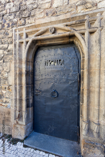 Photography Historic door in Prague, Czech Republic, a notable location for visitors in Euro