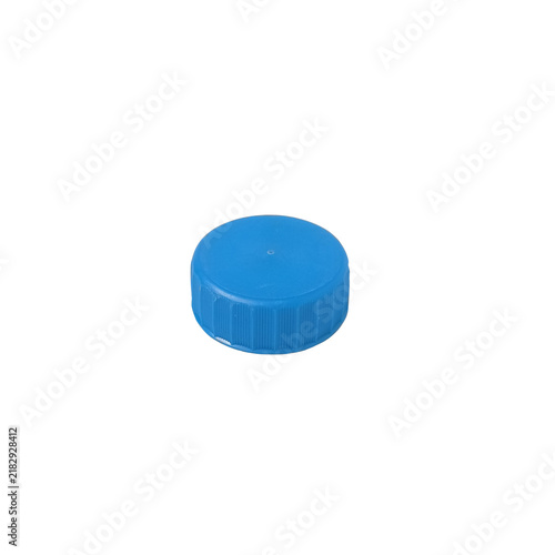 A blue plastic water bottle cap isolated on a transparent background.