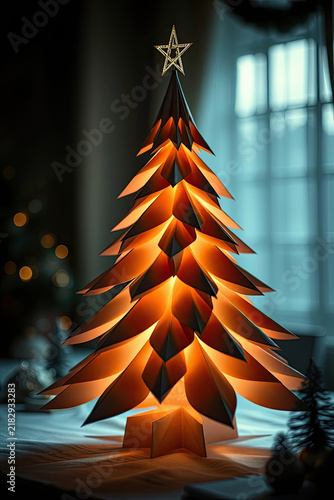 A vibrant Christmas tree featuring colorful decorations. Festive seasonal artwork for Christmas-themed designs and crafts.