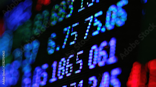 Colorful Glowing Numbers on Dark Screen with Shallow Depth of Field and Bokeh - Data Concept