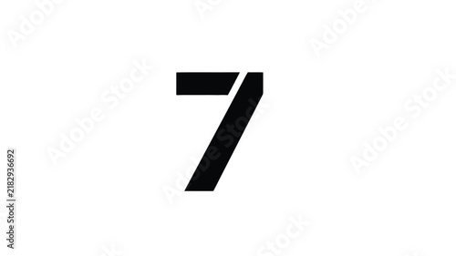 Number seven graphic as a solid black silhouette
