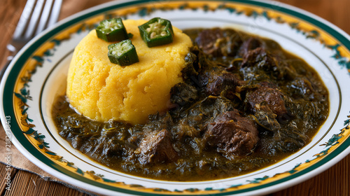 Fungee and Pepperpot, Traditional National Dish of Antigua and Barbuda