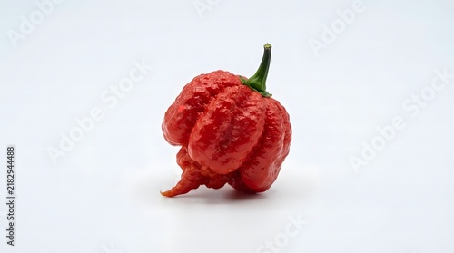 Fresh Red Superhot Chili Pepper Isolated on White Background