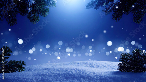 Plakat Blue Christmas background
