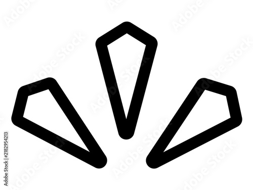 Hand drawn diamond burst realization lines and attention mark vector graphic design decorative element material isolated