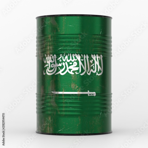 Saudi Arabia - oil barrel with national flag - 3D illustration