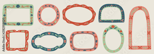 Frame Set Ornamental Borders Hand Drawn