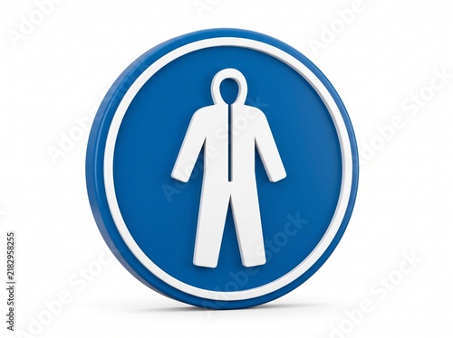Mandatory Protective Clothing Safety Sign Icon Representing Required Industrial Workwear for Occupational Health and Safety Procedures