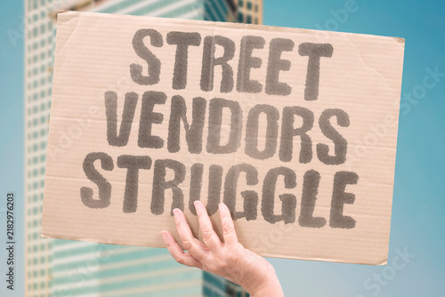 Quadro su tela "Street vendors struggle" Small merchants lose customers and income rapidly