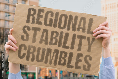 Cuadro en lienzo "Regional stability crumbles" Structural security deteriorates across interconnected territories